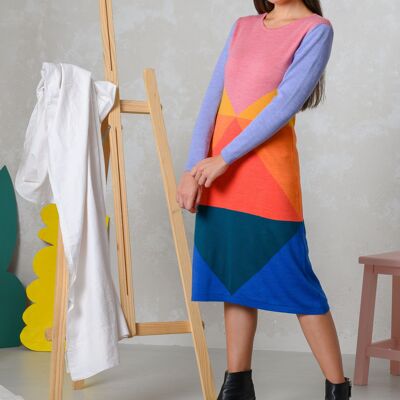 Colorful Goethe merino wool dress