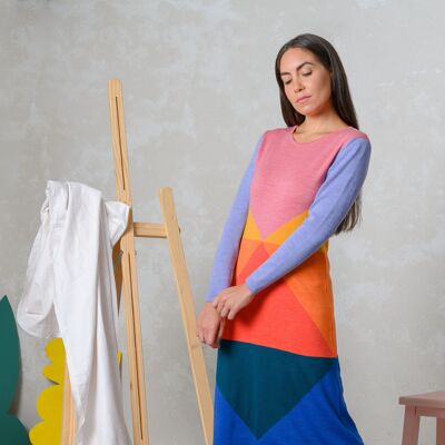 Vestido de lana de merino Goethe de colores