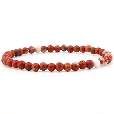 Bracciale in diaspro rosso 4 mm