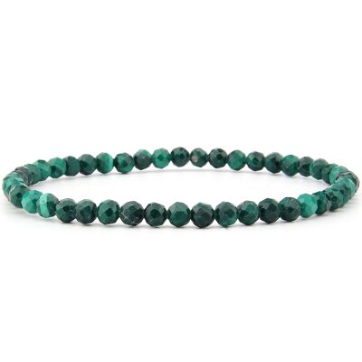 Bracciale in malachite sfaccettata 4 mm