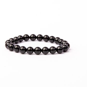 Bracelet de pierres précieuses noires onyx 1