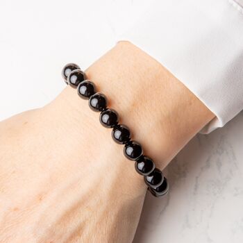 Bracelet de pierres précieuses noires onyx 2