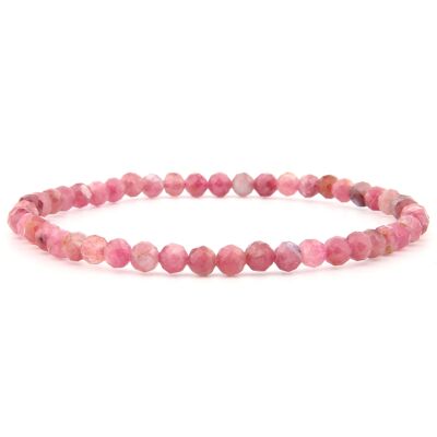 Pink tourmaline bracelet faceted 4 mm