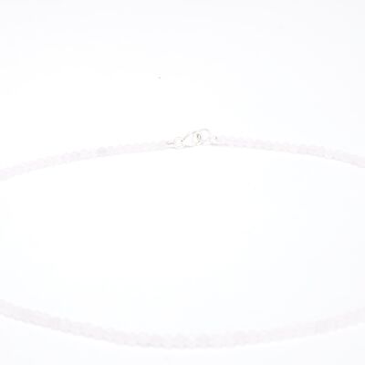 Rose quartz gemstone necklace approx. 3 mm faceted with 925 silver clasp