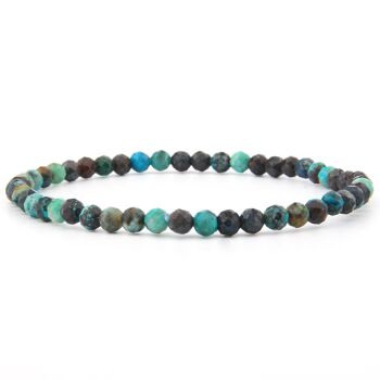 Bracelet chrysocolle facetté 4 mm