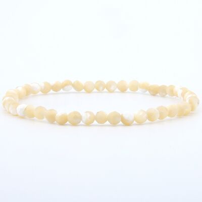 Yellow shell bracelet faceted 4 mm