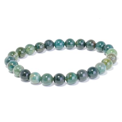 Pulsera de piedras preciosas de ágata musgosa