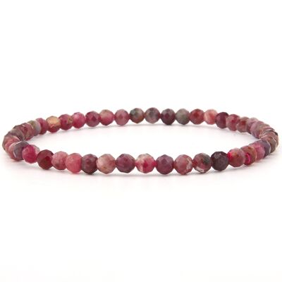 Bracciale in tormalina rossa sfaccettata 4 mm