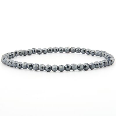 Hematite bracelet faceted 4 mm