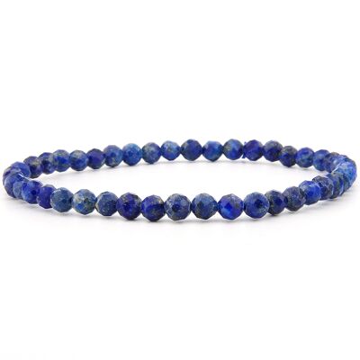 Bracelet lapis-lazuli facetté 4 mm