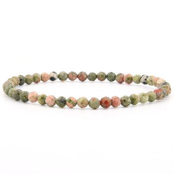 Bracelet unakite facetté 4 mm