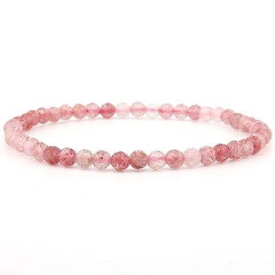 Strawberry quartz bracelet faceted 4 mm