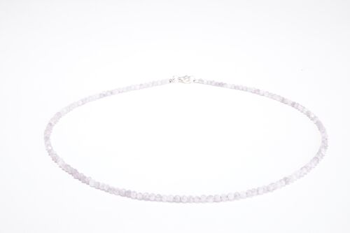 Kunzit Edelstein Halskette ca. 3 mm facettiert mit 925 Silber Verschluss