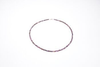 Collier de pierres précieuses rubis d'environ 3 mm facetté avec fermoir en argent 925 3