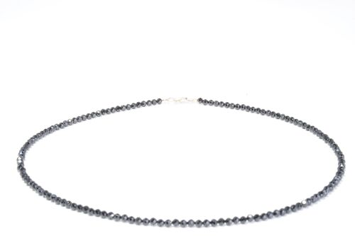 Spinell Edelstein Halskette ca. 3 mm facettiert mit 925 Silber Verschluss
