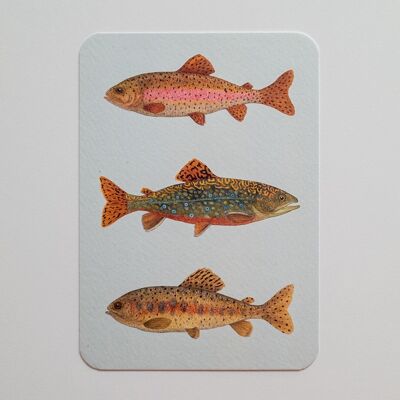 Postkarte FISH FRIDAY blau