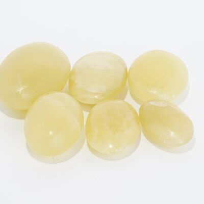 Lemon calcite hand flatterer