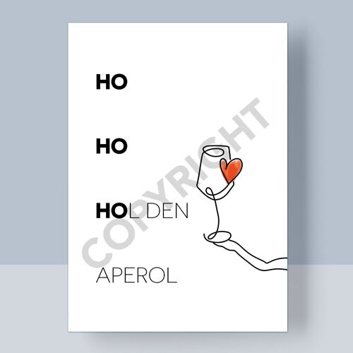 WEIHNACHTSPOSTKARTE - HO HO HOL DEN APEROL