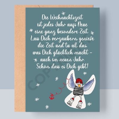 CHRISTMAS FOLDED CARD - THE CHRISTMAS TIME ANGEL