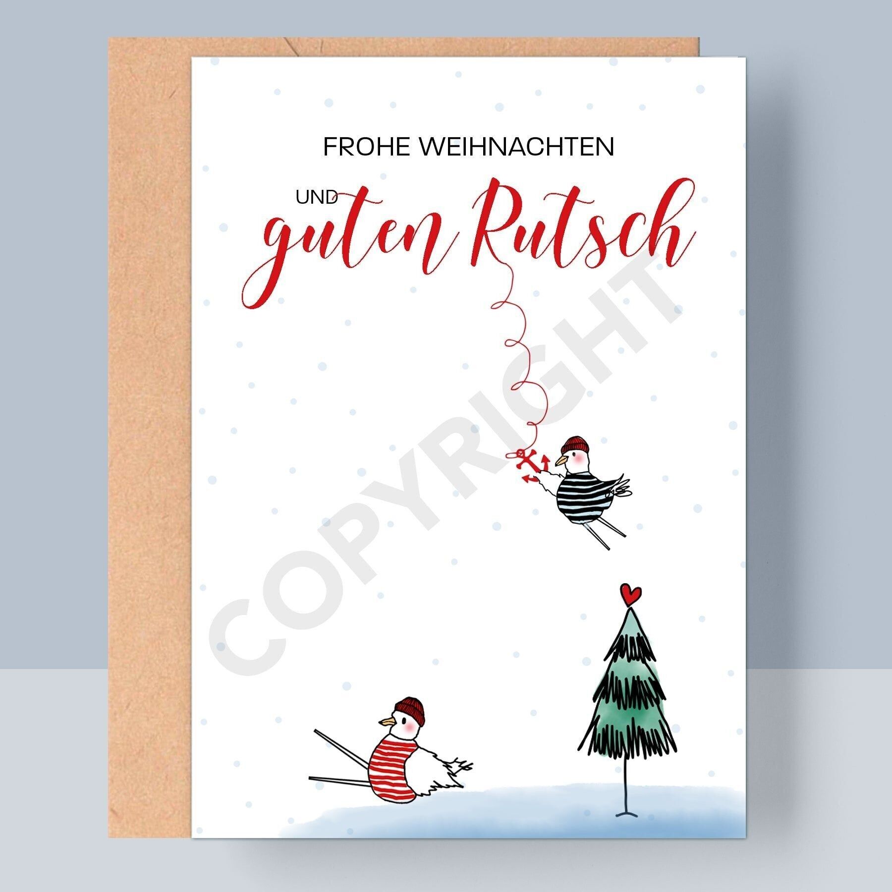 BIGLIETTO PIEGATO DI NATALE - BUON NATALE E FELICE NOTIZIE