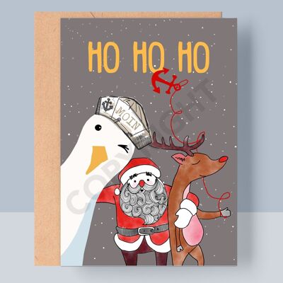 CHRISTMAS FOLDED CARD - HO HO HO