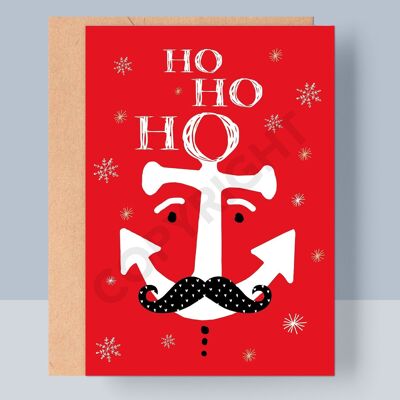CHRISTMAS FOLDED CARD - HO HO HO ANCHOR