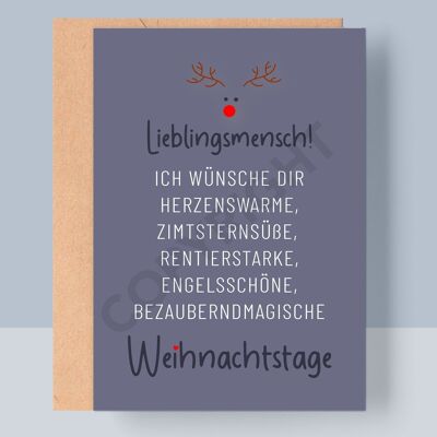 WEIHNACHTSKLAPPKARTE - LIEBLINGSMENSCH WEIHNACHTEN