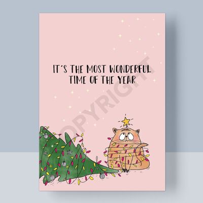 CHRISTMAS POSTCARD - IT'S THE MOST WONDERFUL TIME OF THE YEAR