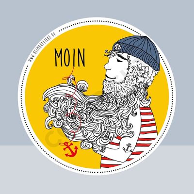 STICKER / AUFKLEBER - MOIN SEEMANN GELB