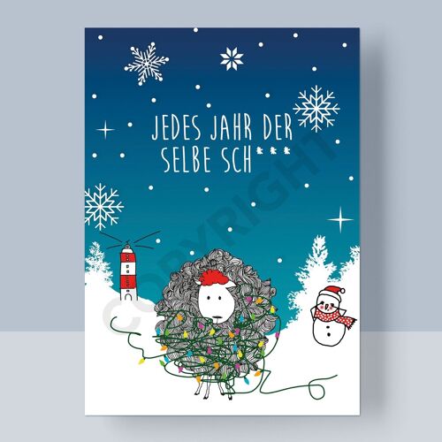 WEIHNACHTSPOSTKARTE - JEDES JAHR DER SELBE SCH***