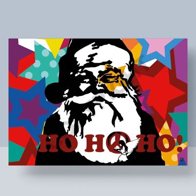 CHRISTMAS POSTCARD - POP ART SANTA