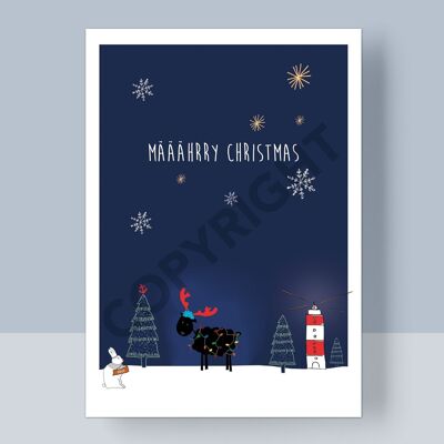 POSTAL DE NAVIDAD - OVEJAS DE CADENA LIGERA DE NAVIDAD MÄÄÄÄHRRY