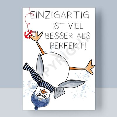 POSTKARTE - EINZIGARTIG IST VIEL BESSER ALS PERFEKT!