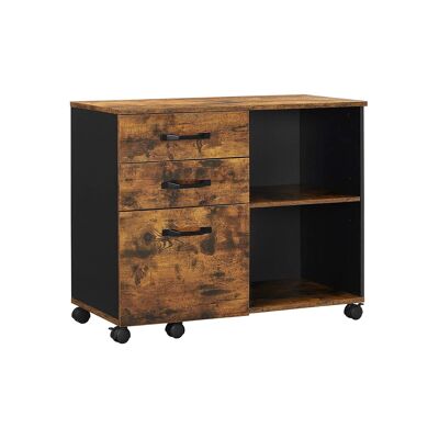 Industrial style filing cabinet on wheels 80 x 40 x 66 cm (L x W x H)