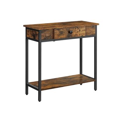 Industrial style console table with drawer 70 x 30 x 70 cm (L x W x H)