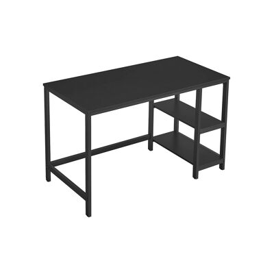 Computer desk with shelves black 120 x 60 x 75 cm (L x W x H)