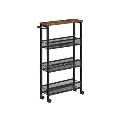 Narrow industrial style trolley 46.6 x 13 x 77 cm (L x W x H)