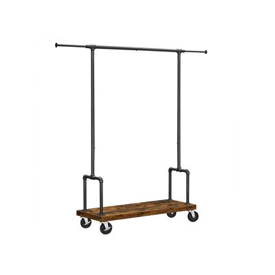 Vintage Brown-Black Rolling Rack 10-168) x 40 x 160 cm (L x W x H)