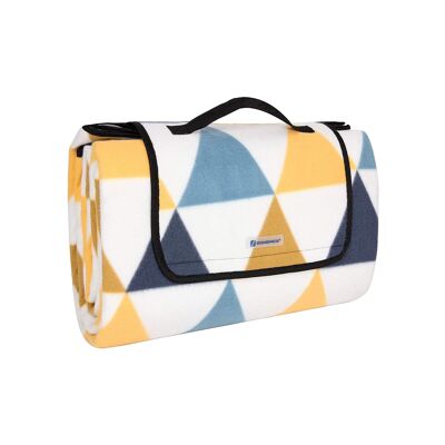 Picnic blanket with yellow and blue triangles 41 x 29 x 18 cm (L x W x H)