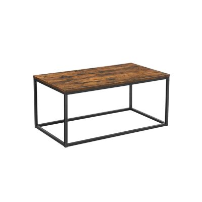 Coffee table with brown and black vintage metal base 100 x 55 x 45 cm (L x W x H)