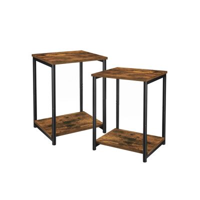 Brown and black vintage side tables 40 x 30 x 50 cm (L x W x H)