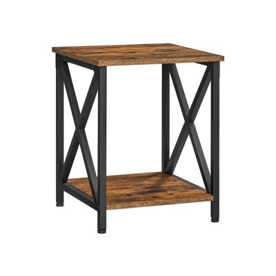 Brown and black vintage side table 40 x 40 x 50 cm (L x W x H)