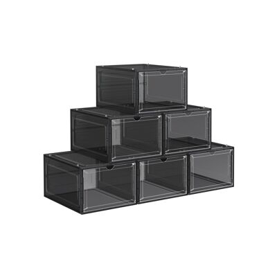 Shoe boxes black 27 x 34.5 x 19 cm (L x W x H)