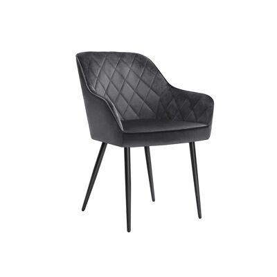 Upholstered chair with armrests gray 62.5 x 60 x 85 cm (L x W x H)