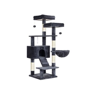 Smoked gray cat tree 50 x 45 x 142 cm (L x W x H)