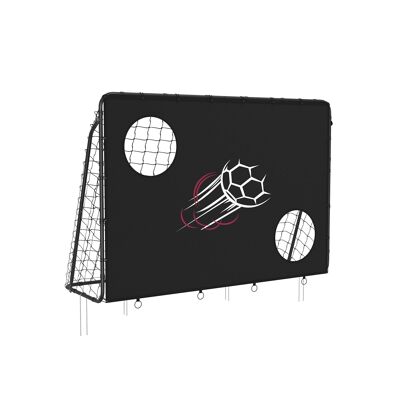 Children's football goal black 215 x 76 x 150 cm (L x W x H)