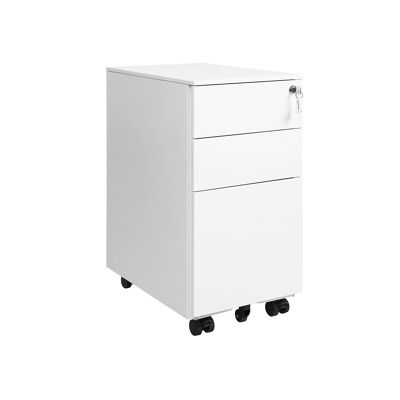 Mobile container with lock white 30 x 45 x 60 cm 30 x 45 x 60 cm (L x W x H)