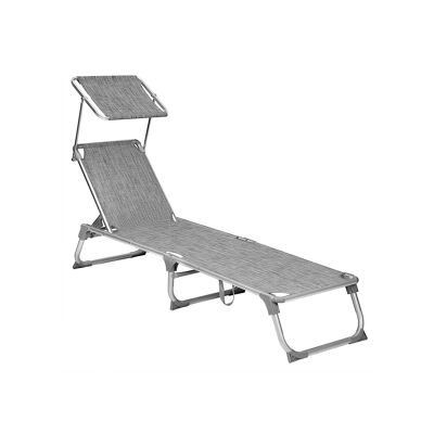 Lounger with sun canopy 55 x 193 x 31 cm (L x W x H)