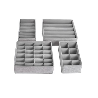 Folding boxes set of 4 32 x 32 x 10 cm (L x W x H)