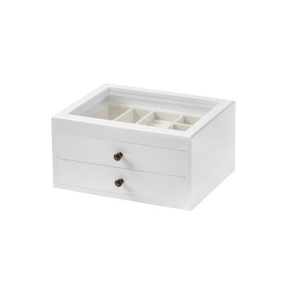 white jewelry box 25 x 21 x 13 cm (L x W x H)